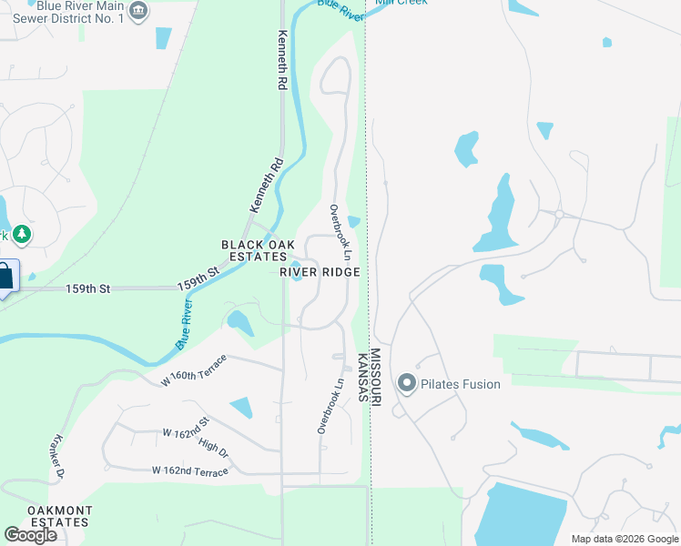 map of restaurants, bars, coffee shops, grocery stores, and more near 15825 Meadow Lane in Overland Park