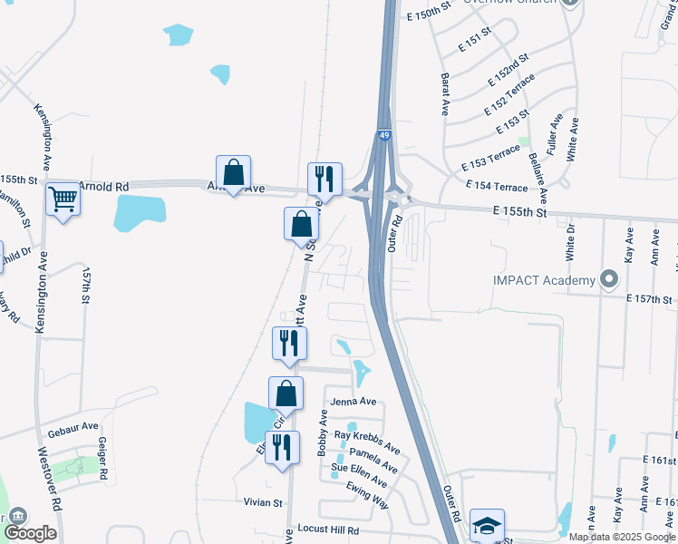 map of restaurants, bars, coffee shops, grocery stores, and more near 1501 North Scott Avenue in Belton
