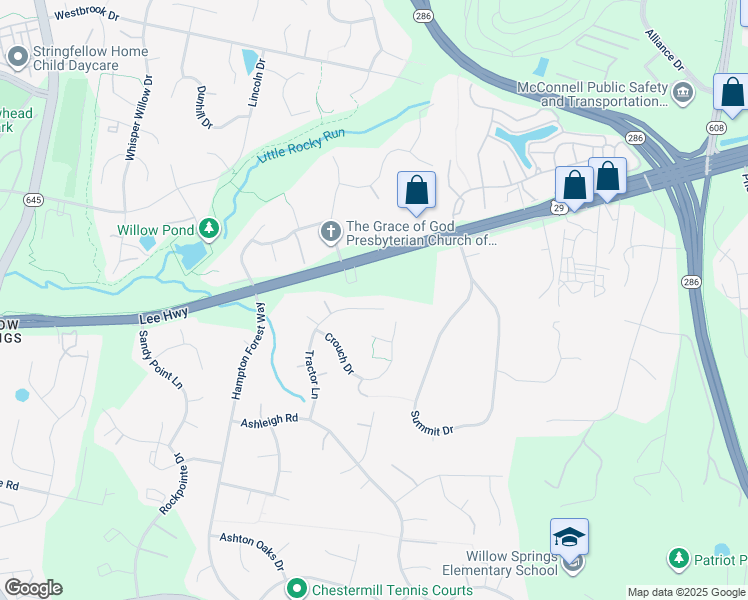 map of restaurants, bars, coffee shops, grocery stores, and more near 5266 Tractor Lane in Fairfax