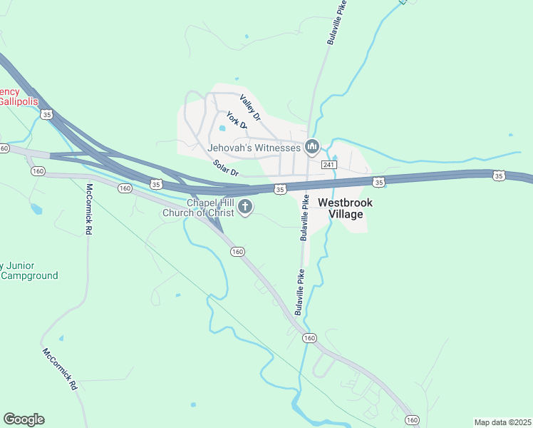 map of restaurants, bars, coffee shops, grocery stores, and more near 197 Chapel Drive in Gallipolis