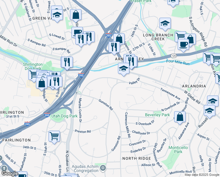 map of restaurants, bars, coffee shops, grocery stores, and more near 3714 Holmes Lane in Alexandria