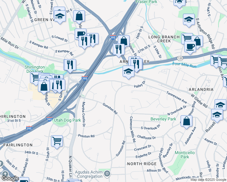 map of restaurants, bars, coffee shops, grocery stores, and more near 3702 Holmes Lane in Alexandria
