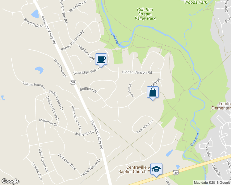 map of restaurants, bars, coffee shops, grocery stores, and more near 15310 Jordans Journey Dr in Centreville