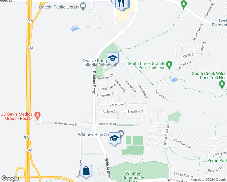 map of restaurants, bars, coffee shops, grocery stores, and more near 760 Bridgestone Drive in Lincoln