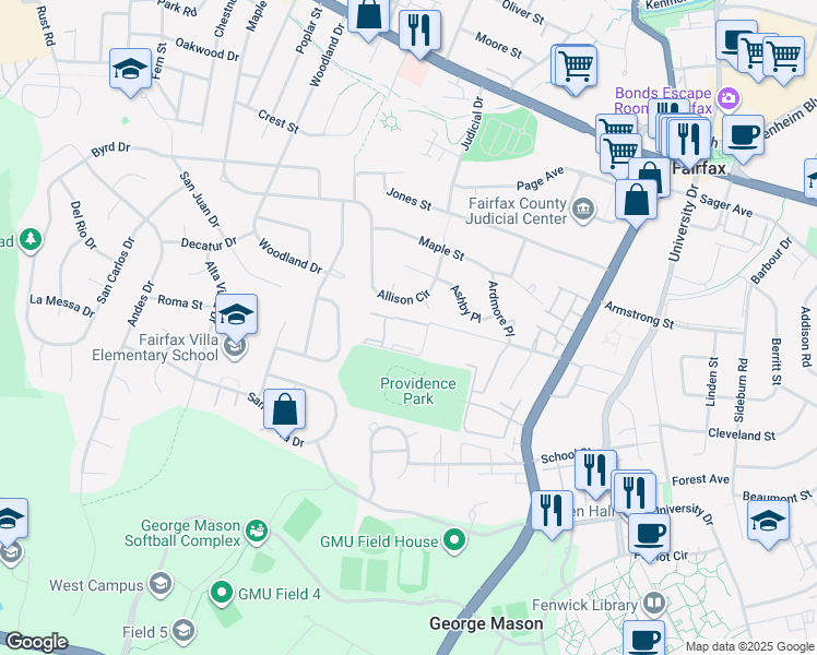 map of restaurants, bars, coffee shops, grocery stores, and more near 9011 Centreville Road in Manassas