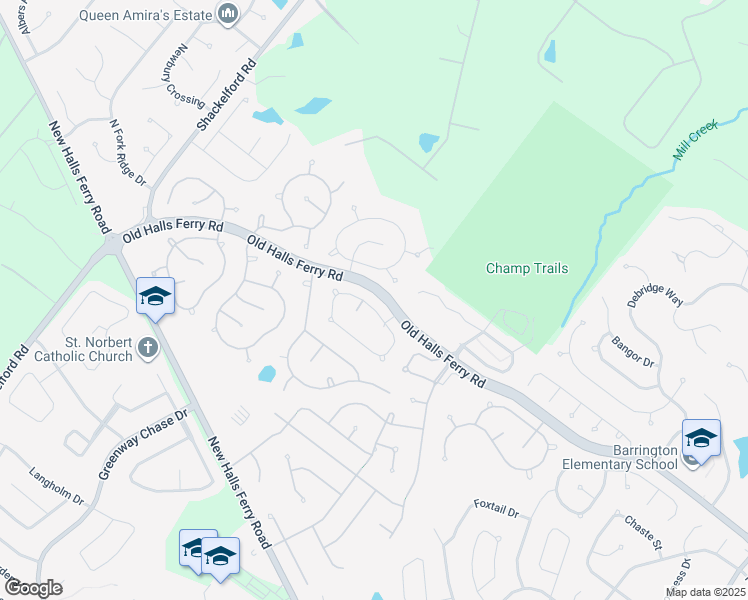 map of restaurants, bars, coffee shops, grocery stores, and more near 3841 Ascot Downs Way in Florissant
