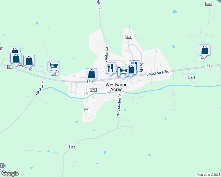 map of restaurants, bars, coffee shops, grocery stores, and more near 81 Westwood Drive in Gallipolis