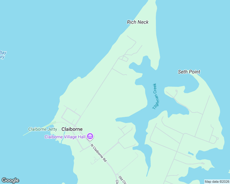 map of restaurants, bars, coffee shops, grocery stores, and more near 10770 Rich Neck Road in Claiborne