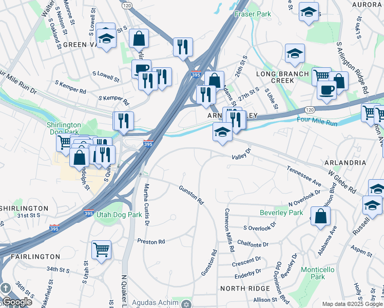 map of restaurants, bars, coffee shops, grocery stores, and more near 3742 Holmes Lane in Alexandria