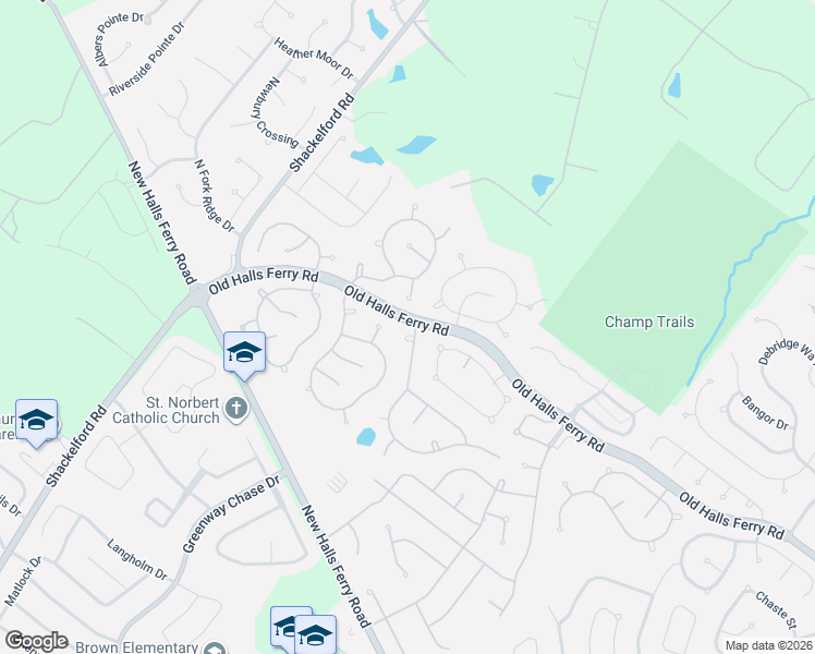 map of restaurants, bars, coffee shops, grocery stores, and more near 1112 English Saddle Road in Florissant