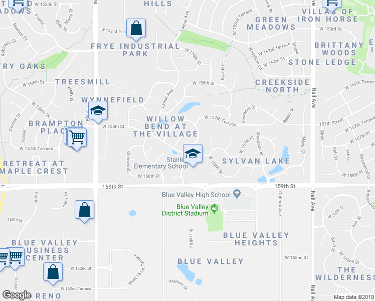 map of restaurants, bars, coffee shops, grocery stores, and more near 15778 Horton Street in Overland Park
