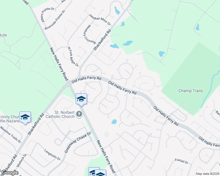 map of restaurants, bars, coffee shops, grocery stores, and more near 3882 Affirmed Drive in Florissant
