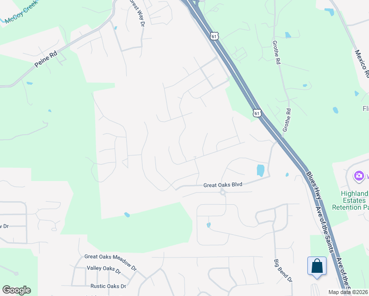 map of restaurants, bars, coffee shops, grocery stores, and more near 629 Furlong Court in Wentzville