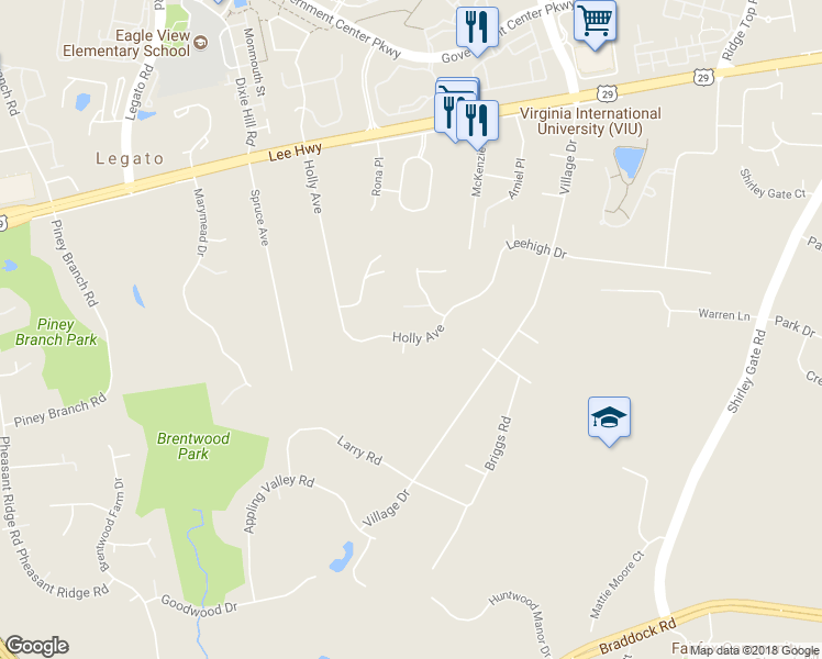 map of restaurants, bars, coffee shops, grocery stores, and more near 4757 Holly Avenue in Fairfax