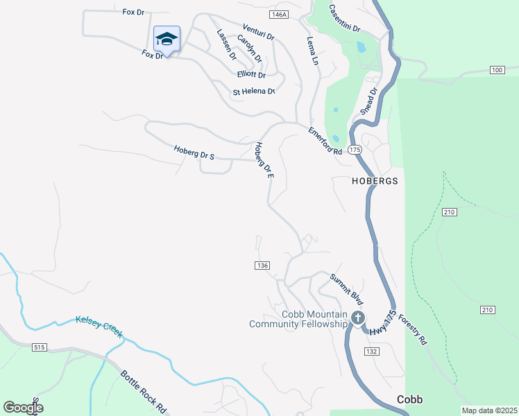 map of restaurants, bars, coffee shops, grocery stores, and more near 15077 Hoberg Drive East in Cobb