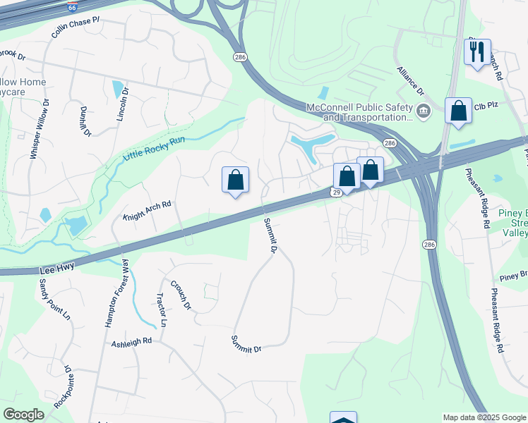 map of restaurants, bars, coffee shops, grocery stores, and more near 4245 Summit Corner Drive in Fairfax