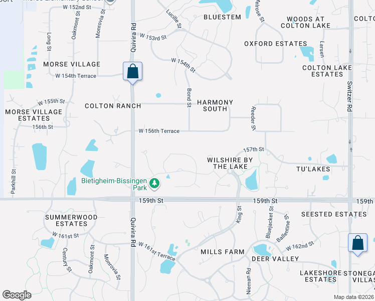 map of restaurants, bars, coffee shops, grocery stores, and more near 11485 West 156th Terrace in Overland Park