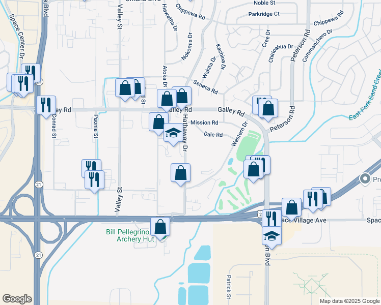 map of restaurants, bars, coffee shops, grocery stores, and more near 823 Hathaway Drive in Colorado Springs