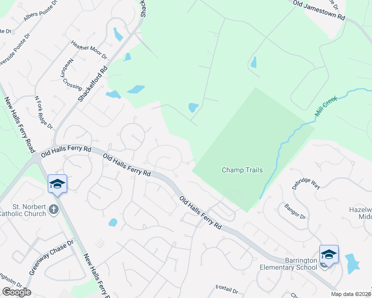 map of restaurants, bars, coffee shops, grocery stores, and more near 3748 Phillip Meadows Court in Florissant