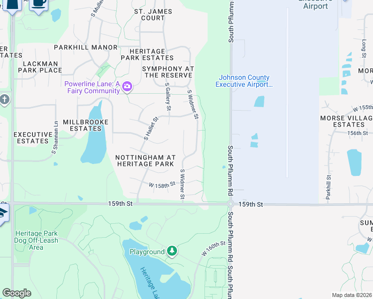 map of restaurants, bars, coffee shops, grocery stores, and more near 15661 South Rene Street in Olathe