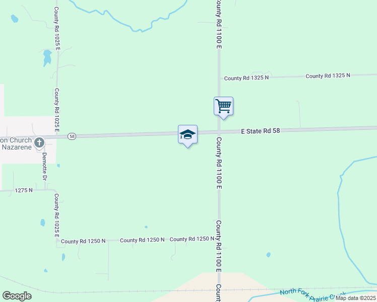 map of restaurants, bars, coffee shops, grocery stores, and more near in Odon