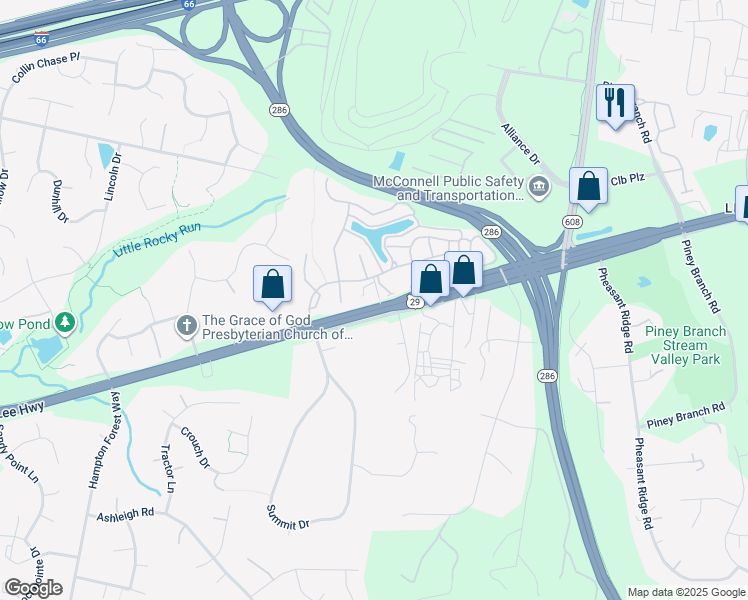 map of restaurants, bars, coffee shops, grocery stores, and more near 12627 Buckleys Gate Drive in Fairfax