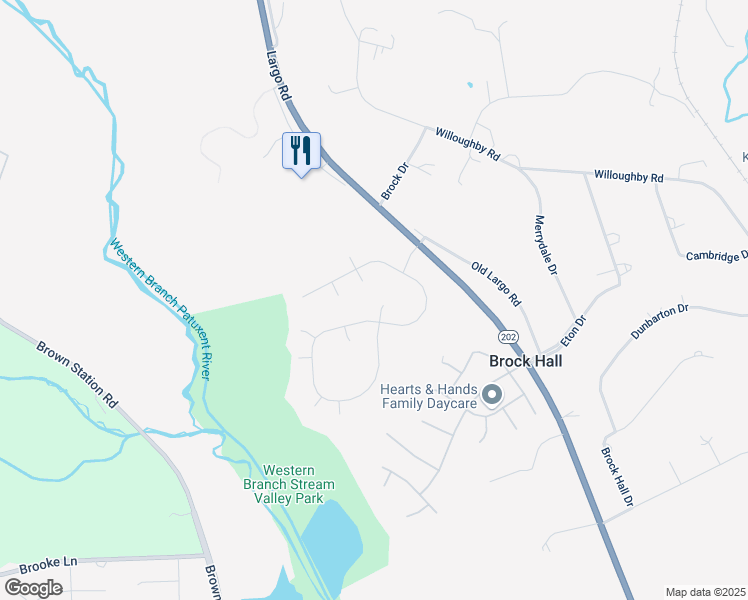 map of restaurants, bars, coffee shops, grocery stores, and more near 3301 Duck Court in Upper Marlboro