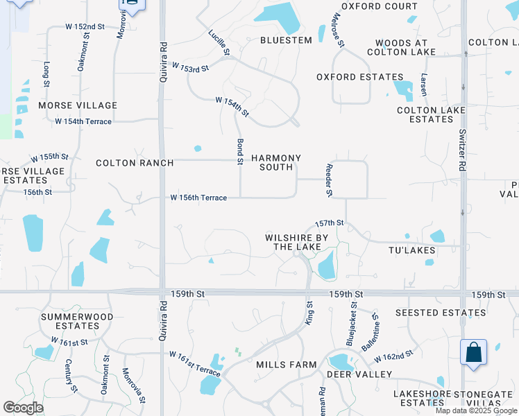 map of restaurants, bars, coffee shops, grocery stores, and more near 11345 West 156th Terrace in Overland Park
