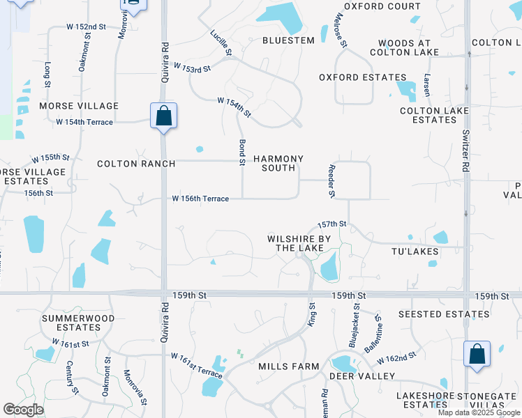 map of restaurants, bars, coffee shops, grocery stores, and more near 11345 West 156th Terrace in Overland Park