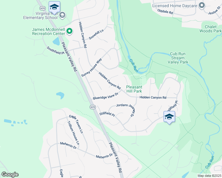 map of restaurants, bars, coffee shops, grocery stores, and more near 15303 Whispering Glen Court in Centreville
