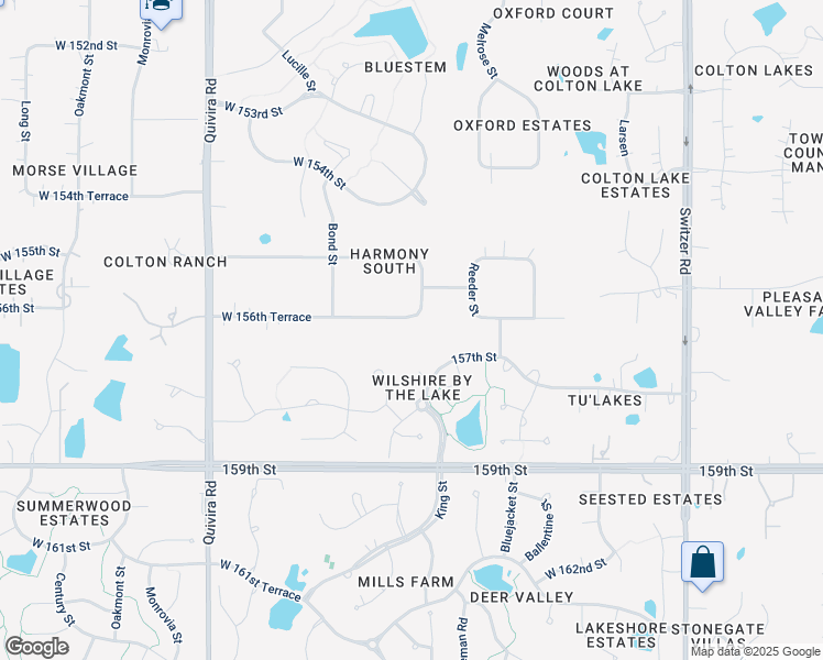 map of restaurants, bars, coffee shops, grocery stores, and more near 11245 West 156th Terrace in Overland Park