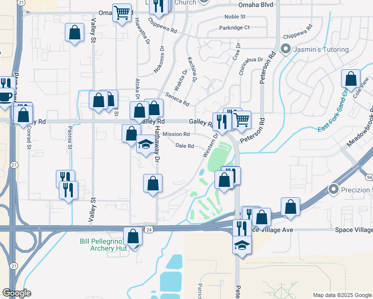 map of restaurants, bars, coffee shops, grocery stores, and more near 766 Western Drive in Colorado Springs