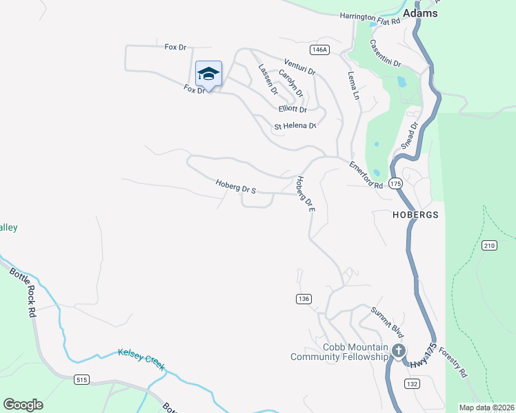 map of restaurants, bars, coffee shops, grocery stores, and more near 9538 Angelly Way in Kelseyville