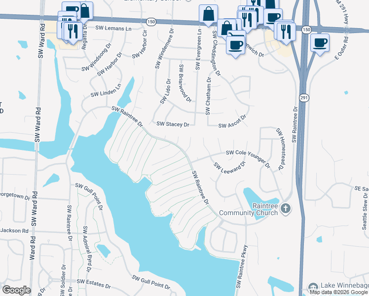 map of restaurants, bars, coffee shops, grocery stores, and more near 3959 Southwest Batten Drive in Lee's Summit
