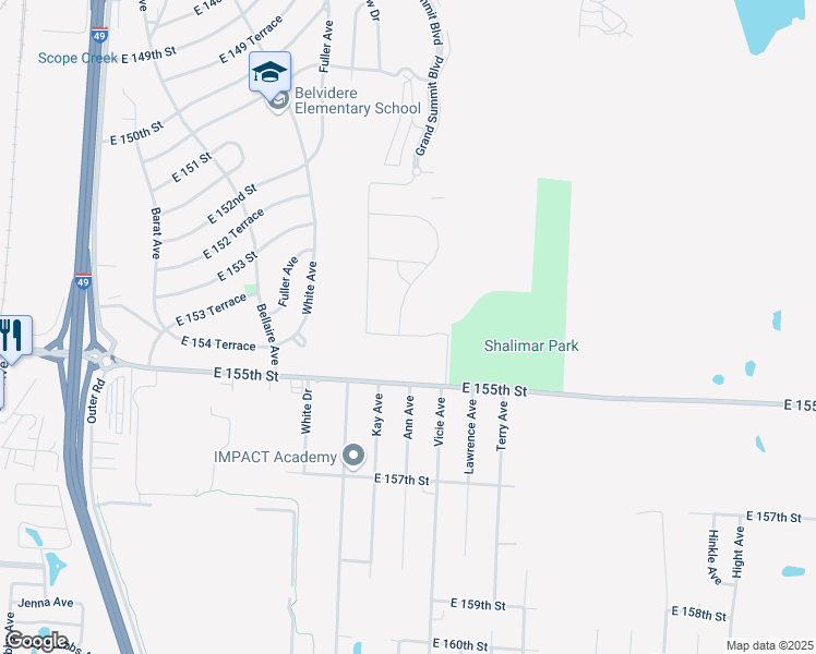 map of restaurants, bars, coffee shops, grocery stores, and more near 15319 Grand Summit Extension in Grandview