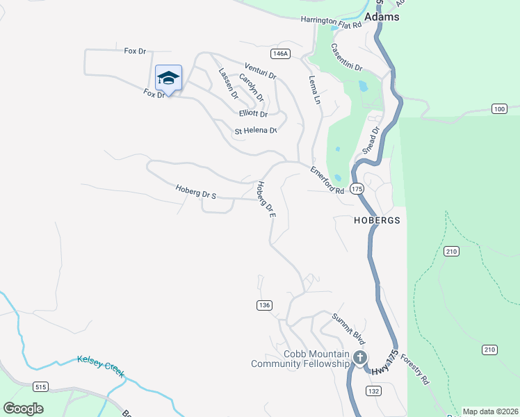 map of restaurants, bars, coffee shops, grocery stores, and more near 14937 Hoberg Drive East in Cobb