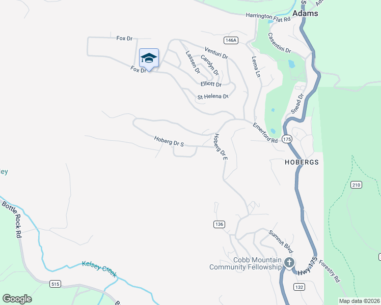 map of restaurants, bars, coffee shops, grocery stores, and more near 9538 Angelly Way in Kelseyville