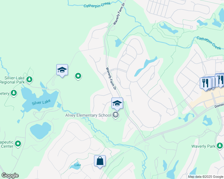 map of restaurants, bars, coffee shops, grocery stores, and more near 5289 Jacobs Creek Place in Haymarket