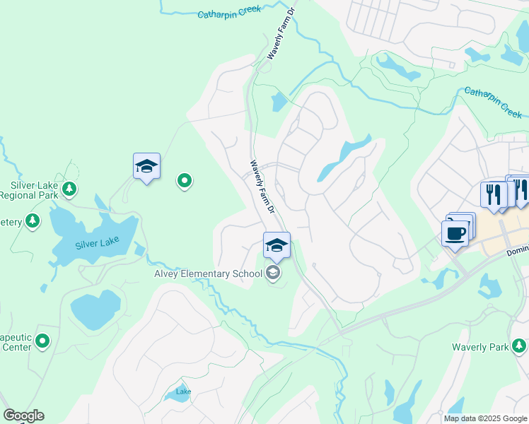 map of restaurants, bars, coffee shops, grocery stores, and more near 5289 Jacobs Creek Place in Haymarket