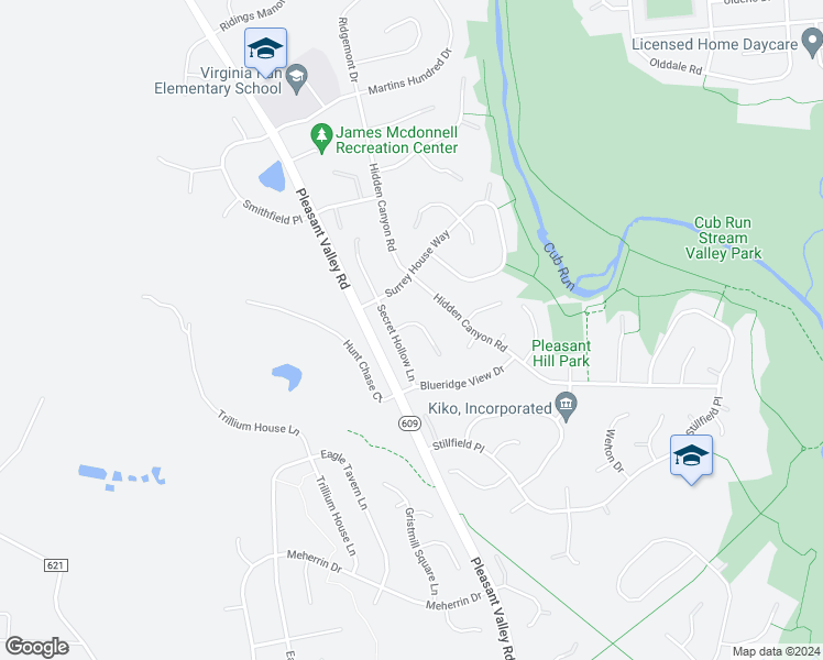 map of restaurants, bars, coffee shops, grocery stores, and more near 15345 Oakmere Place in Centreville