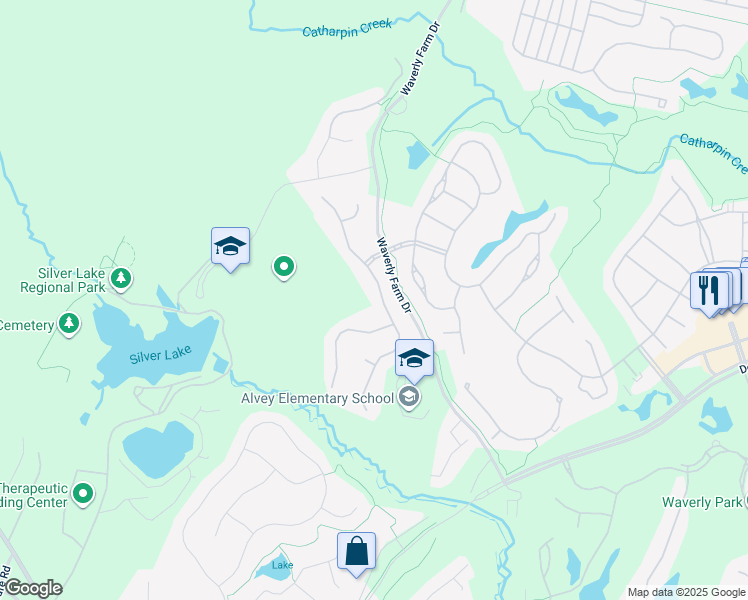 map of restaurants, bars, coffee shops, grocery stores, and more near 5278 Jacobs Creek Place in Haymarket