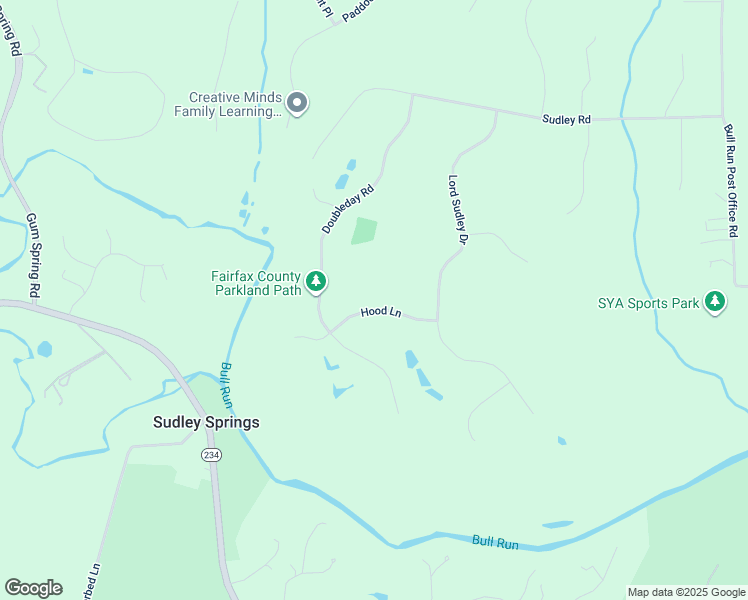 map of restaurants, bars, coffee shops, grocery stores, and more near 6822 Hood Lane in Centreville