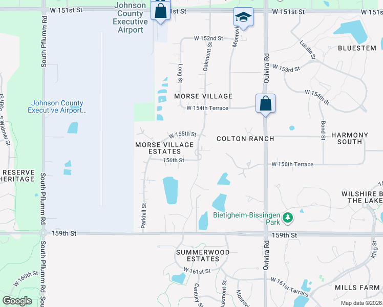 map of restaurants, bars, coffee shops, grocery stores, and more near 15508 Oakmont Street in Overland Park