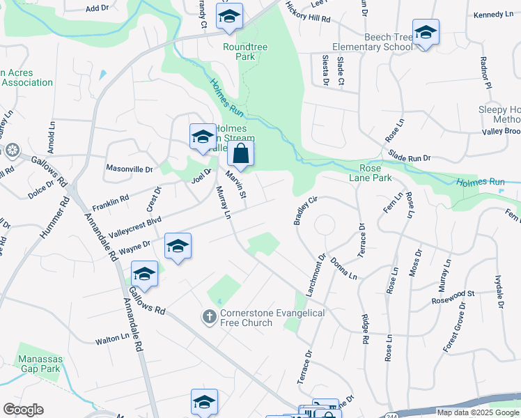 map of restaurants, bars, coffee shops, grocery stores, and more near 7117 Wayne Drive in Annandale