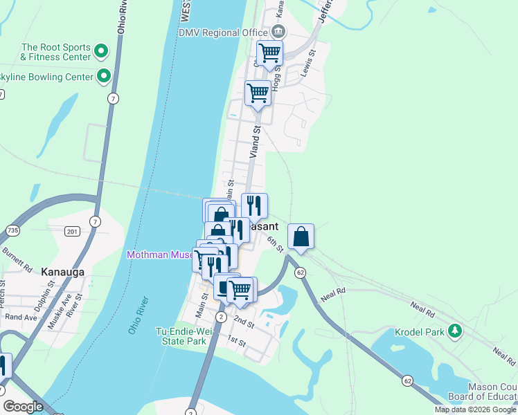 map of restaurants, bars, coffee shops, grocery stores, and more near 313 7th St in Point Pleasant