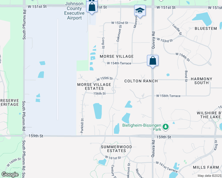 map of restaurants, bars, coffee shops, grocery stores, and more near 15508 Oakmont Street in Overland Park