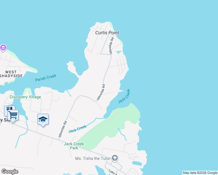 map of restaurants, bars, coffee shops, grocery stores, and more near 4805 Idlewilde Road in Shady Side