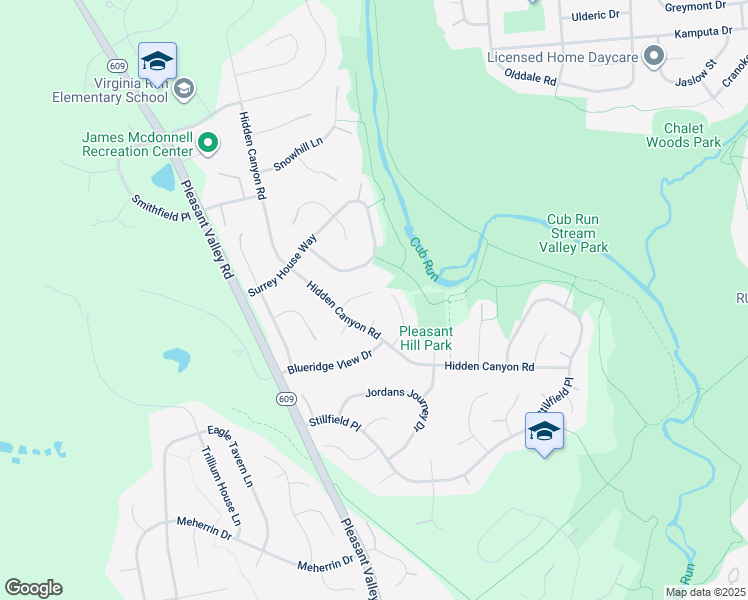 map of restaurants, bars, coffee shops, grocery stores, and more near 15303 Harmony Hill Court in Centreville