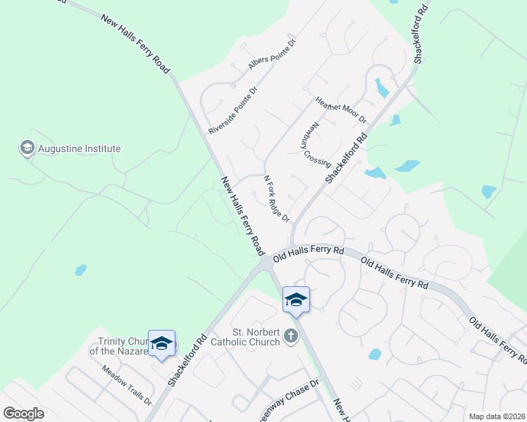 map of restaurants, bars, coffee shops, grocery stores, and more near 3814 Melstone Court in Florissant