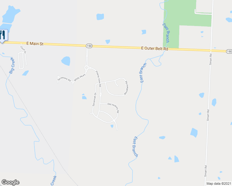 map of restaurants, bars, coffee shops, grocery stores, and more near 1513 Woodland Road in Greenwood